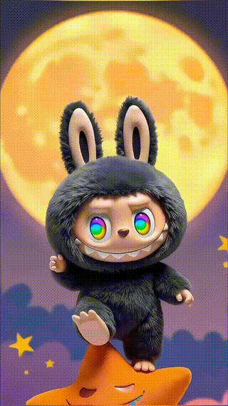 Labubu Riding A Star Chasing The Moon