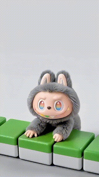 Labubu Opening The Mahjong Tile With Character Fa