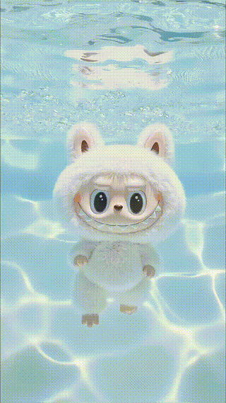 Labubu Learning To Swim