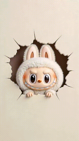 White Labubu Making A Big Hole And Feeling Proud