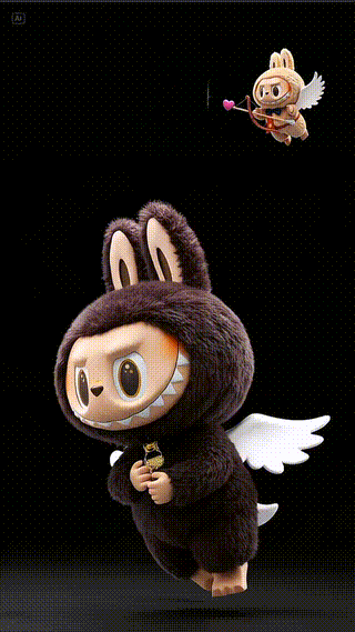 Cupid Labubu Making A Face